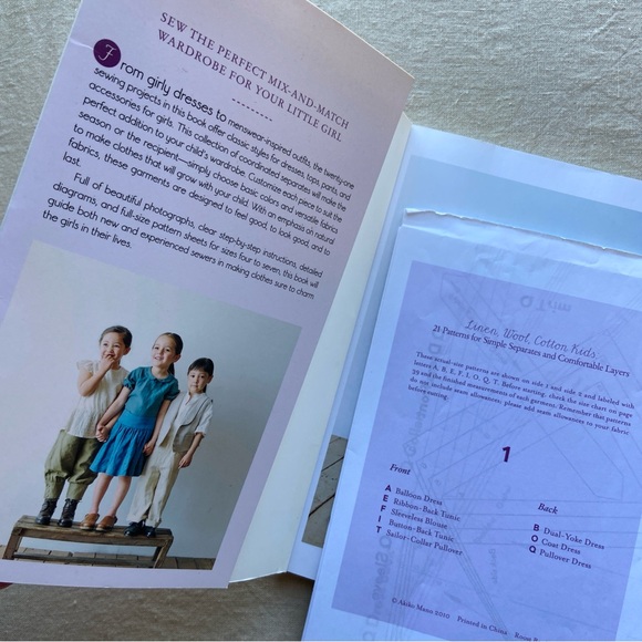 Japanese Sewing Patterns for Children Linen Wool Cotton Kids Book - Picture 5 of 14